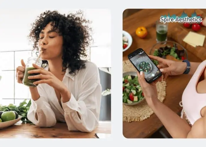 Image of woman looking into her diet and fat freezing Blackburn to improve her health